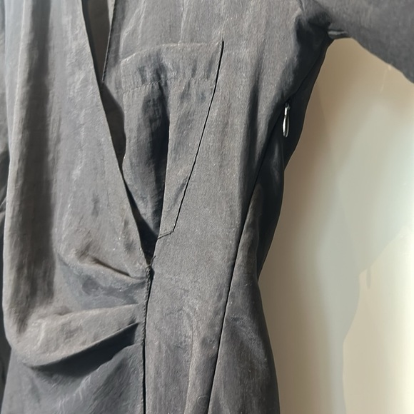 Zara Black Wrap V-Neck Long Sleeves Mini Dress Size S - Picture 4 of 17